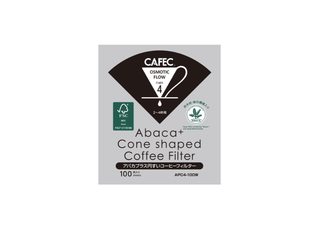 Filtres Abaca+ Blanc 4 tasses - Cafec (x100) - Dose Family