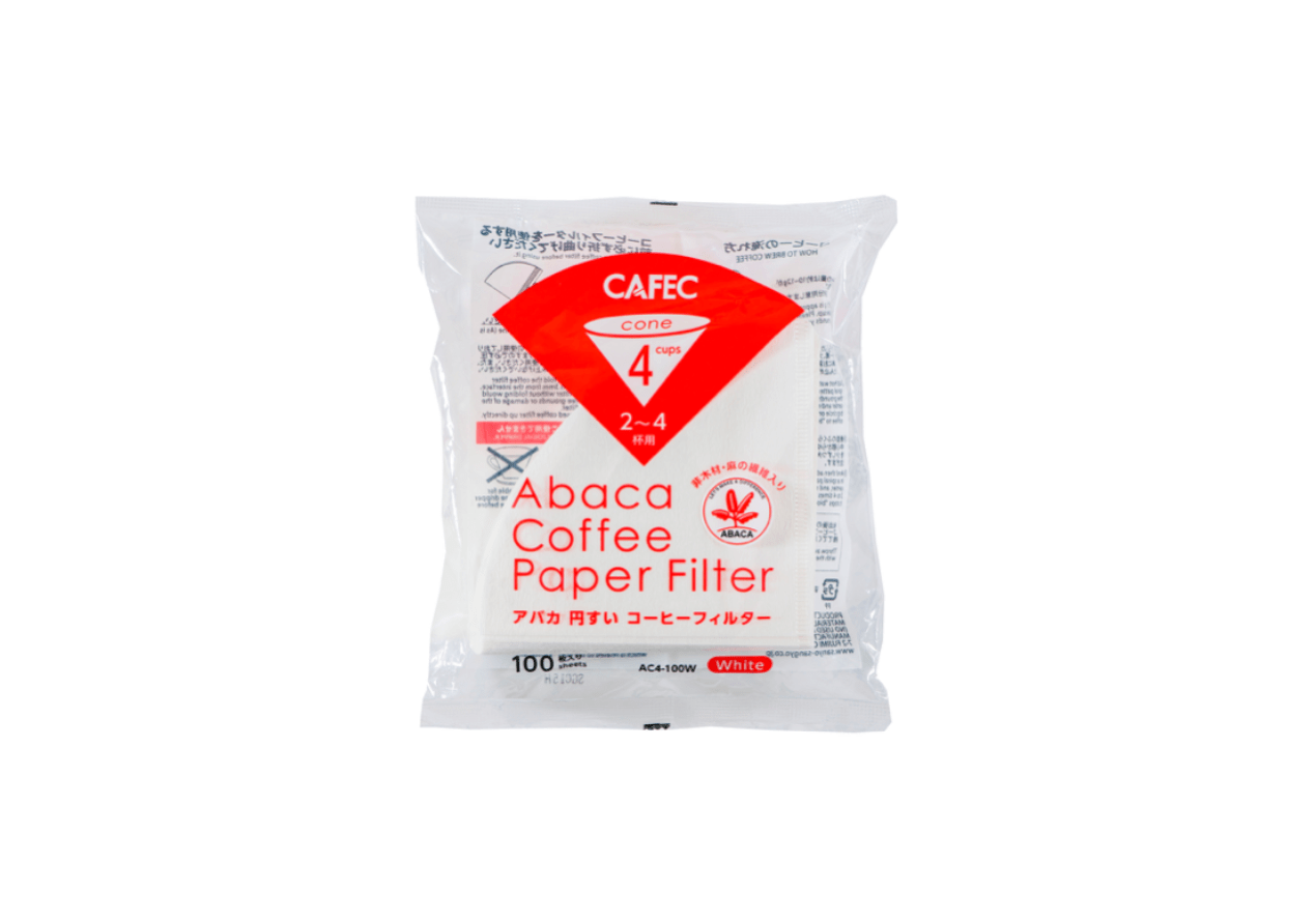 Filtres Abaca Blanc 4 tasses - Cafec (x100) - Dose Family
