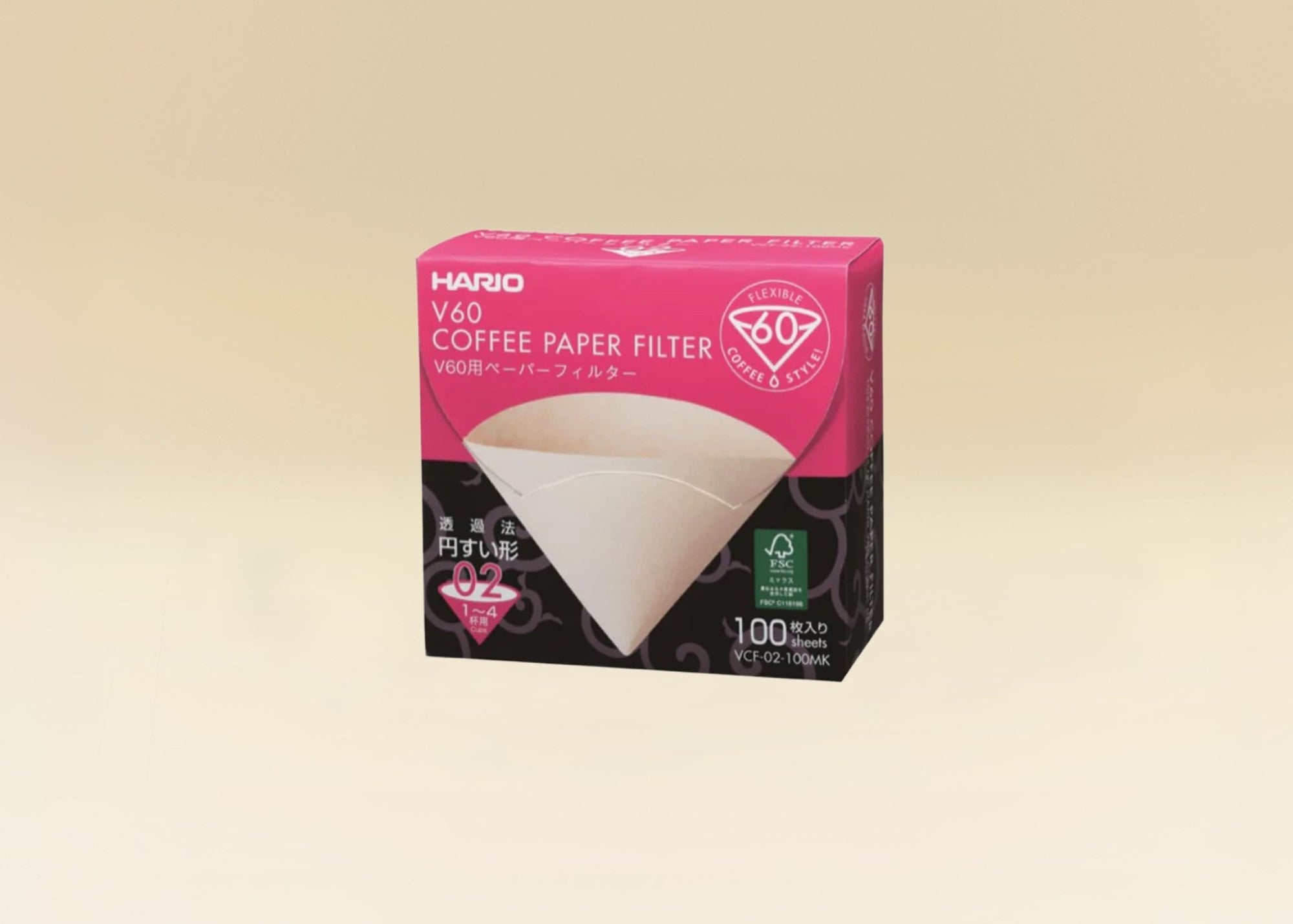 Filtres V60 naturels 1/4 T 02 - Hario (x100) - Dose Family