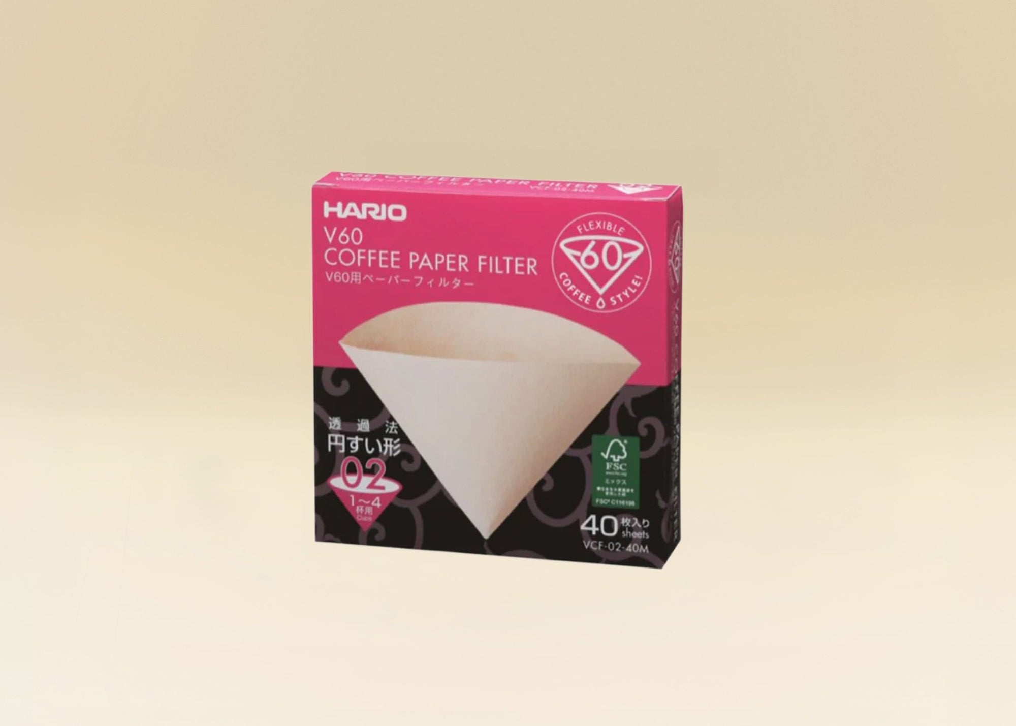 Filtres V60 naturels 1/4 T 02 - Hario (x40) - Dose Family